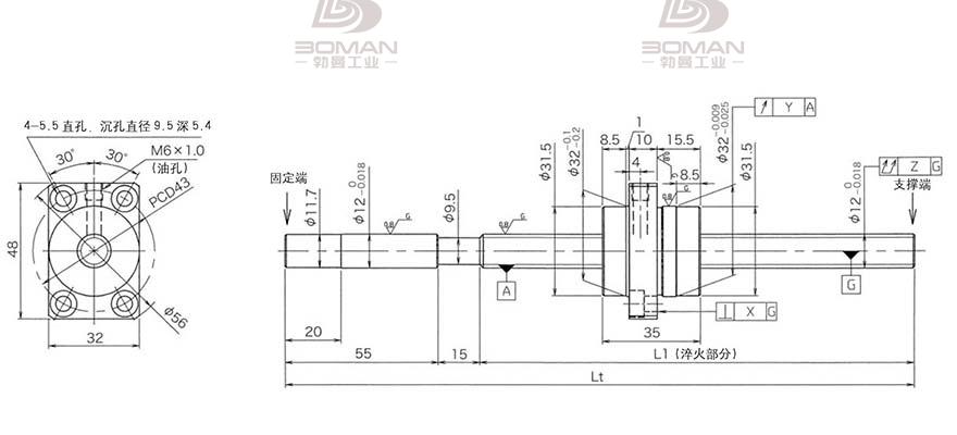 KURODA HG1230QS-BEZR-0800A 日本黑田丝杆比THK四杆好